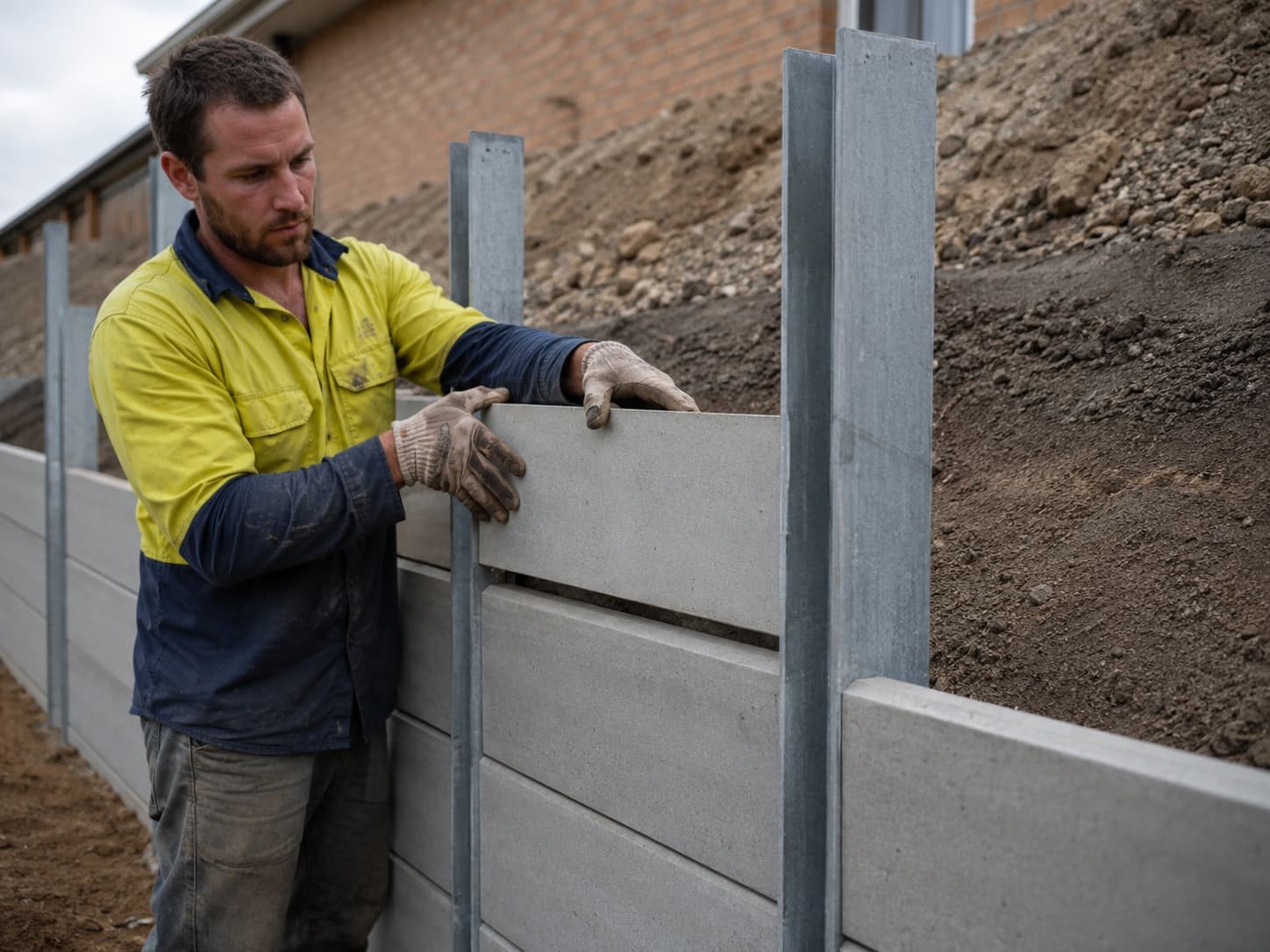 concrete sleeper retaining walls Gold Coast