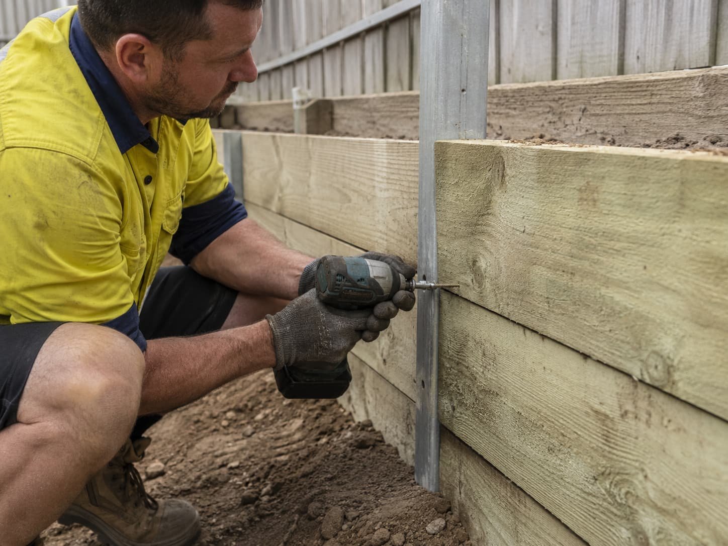 timber sleeper retaining walls Gold Coast